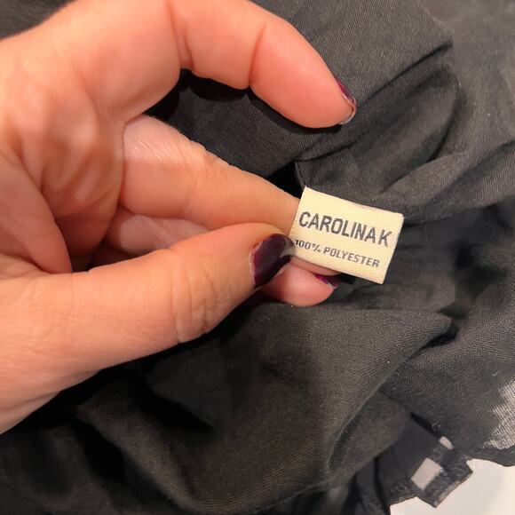 Carolina K Black Pleated Halter Maxi Dress Small - Picture 9 of 12